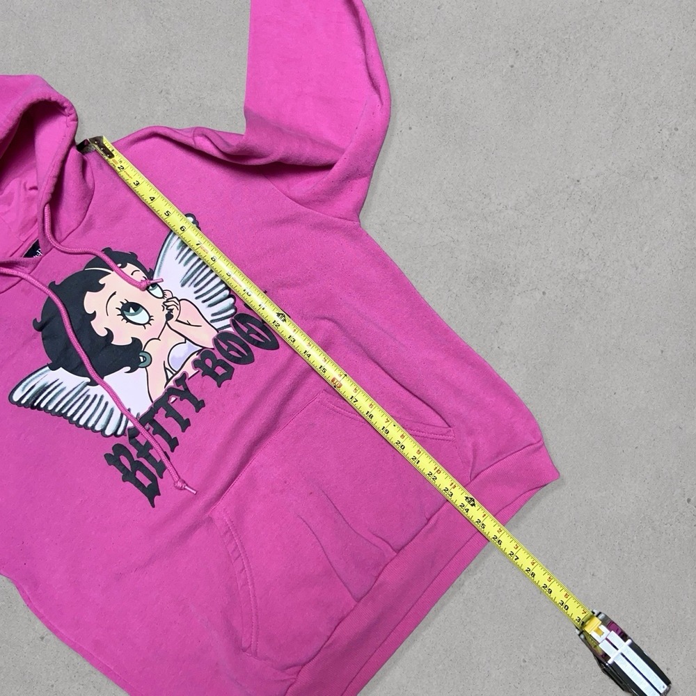 Betty Boop Angel Wings Hoodie Women's Medium Graphic Pullover Y2K Pink - Picture 9 of 9